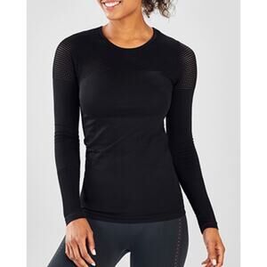 NWT Fabletics Musetta Seamless L/S Athletic Top Black Women's XS